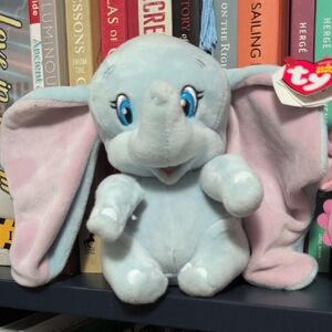 Charming Plush Elephant Toy - Light Blue and Soft Pink
